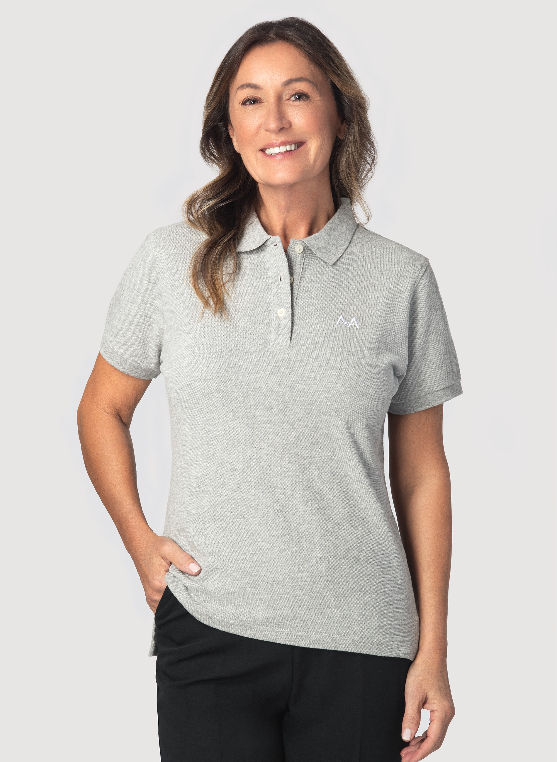 Grey Polo Shirt Women's